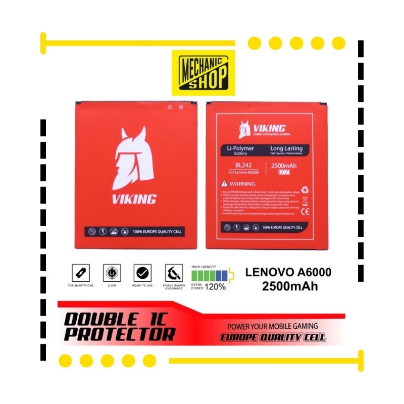 BATERAI VIKING LENOVO A6000 / A6010 (BL242) DOUBLE POWER