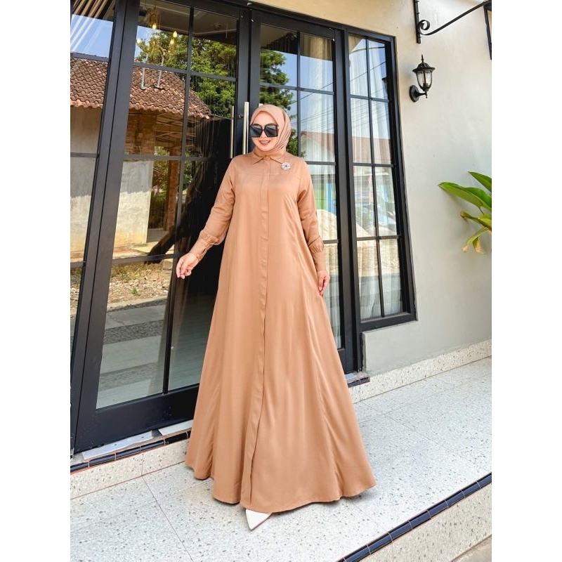 Gamis Rayon Premium - Gamis Umbrella Polos - Gamis Katun Rayon Twill UNIQLO Impor Premium Quality