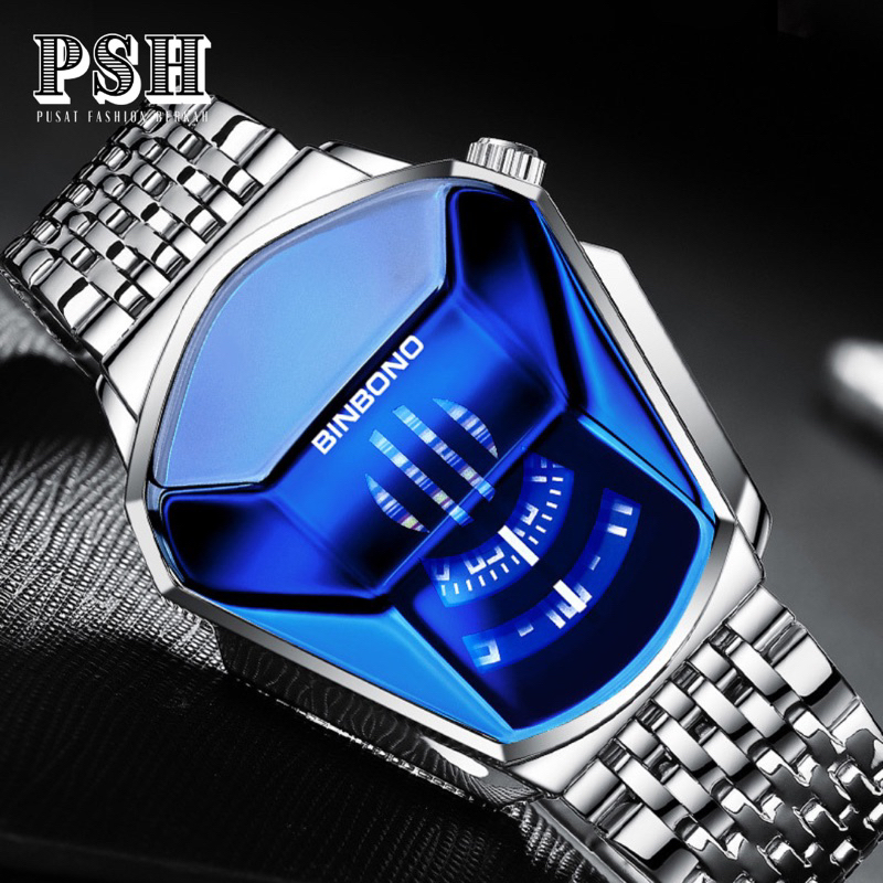 Jam Tangan Pria Original Impor BINBOND C17 Anti Air Stainless Steel Arloji Cowok Fashion Men Watch J