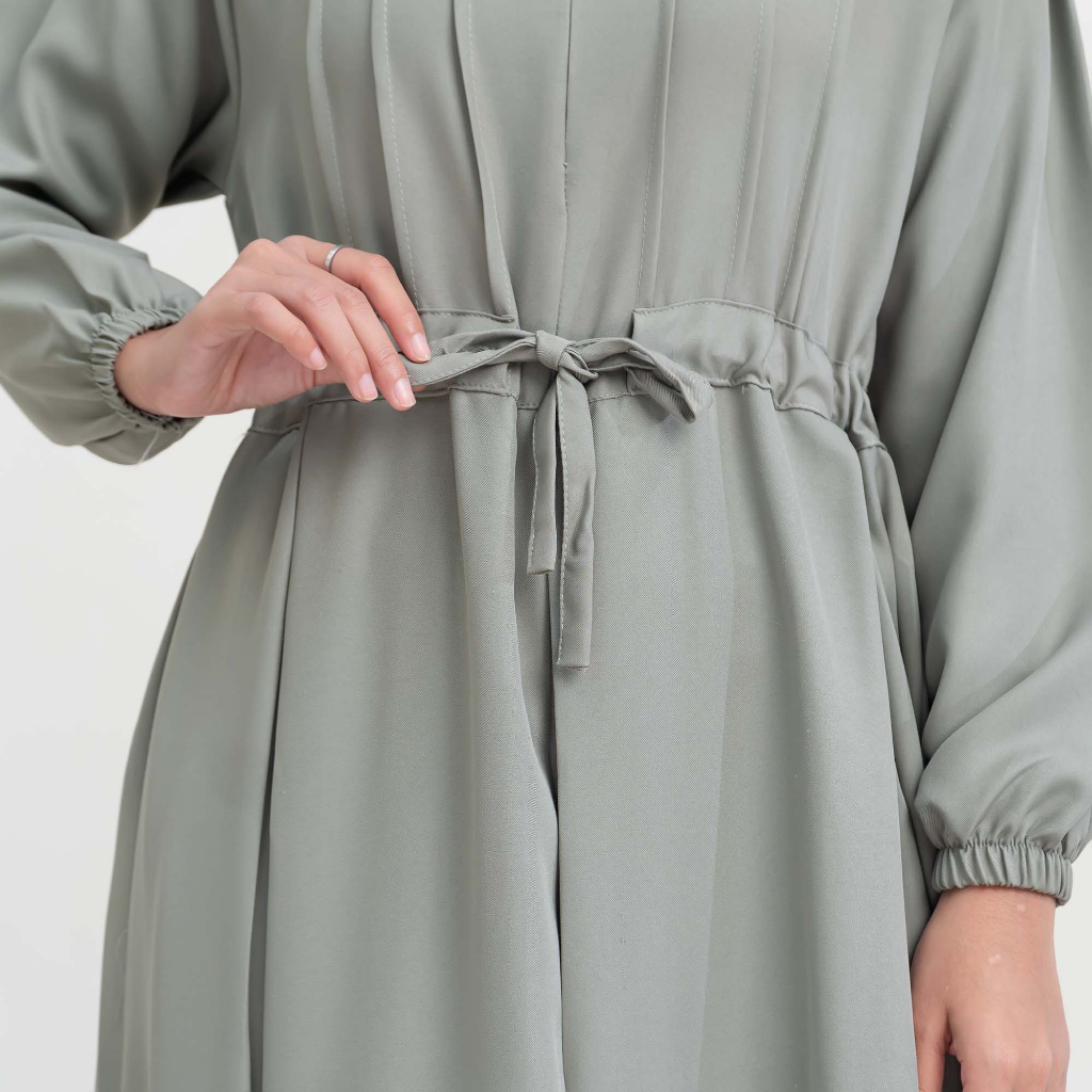 Melia Dress 2 OOTD Kondangan Daily Casual Hangout Korean Style Gamis Polos Jumbo Size S M L XL-7