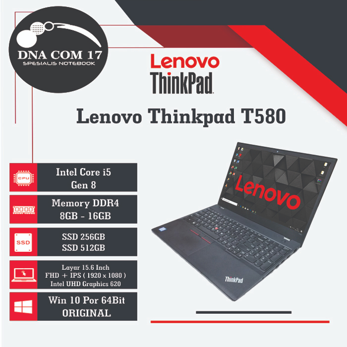 Lenovo Thinkpad T580 i5 Gen 8 Ram 16GB | SSD 512GB
