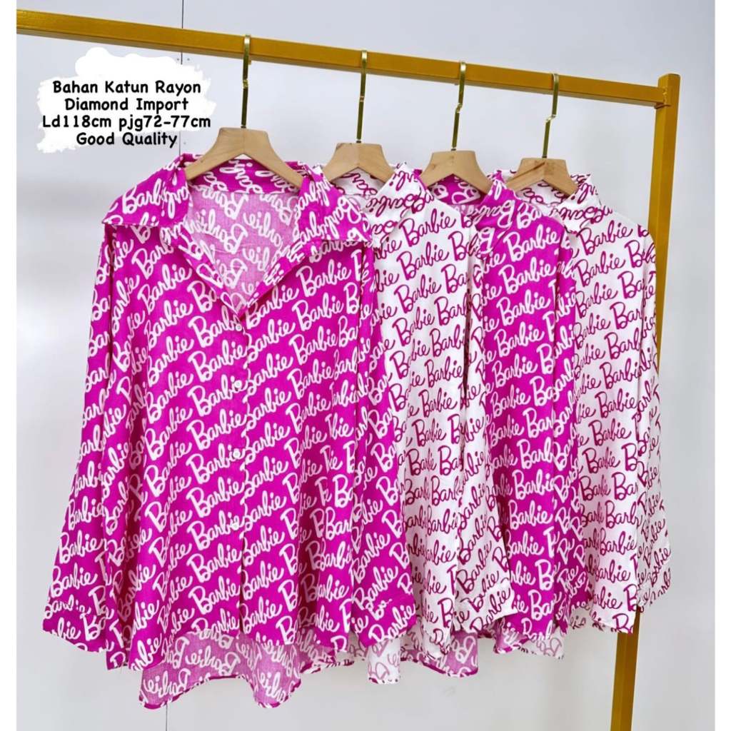KALANTHA FASHION Kemeja Erika Barbie Lengan Panjang Fashion Atasan Blouse Wanita Lengan Panjang Keme