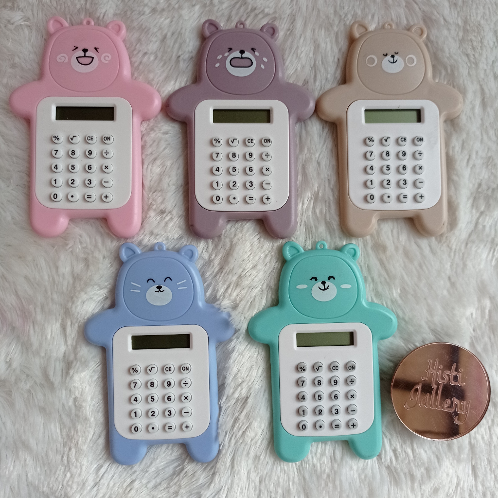 

Calculator Mini Portable Motif Bear 8 Digit Kalkulator Warna