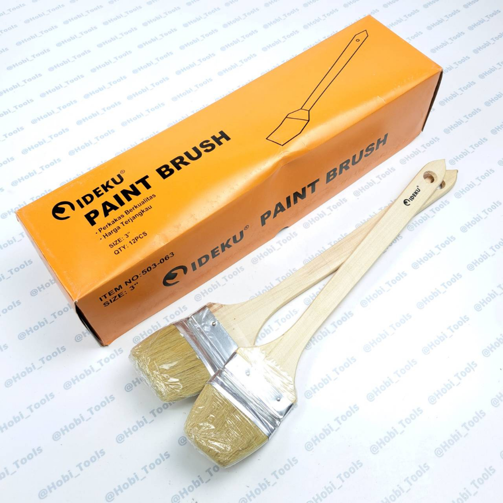 

IDEKU KUAS CAT BENGKOK 3" - KUAS CAT GAGANG PANJANG 3 INCH
