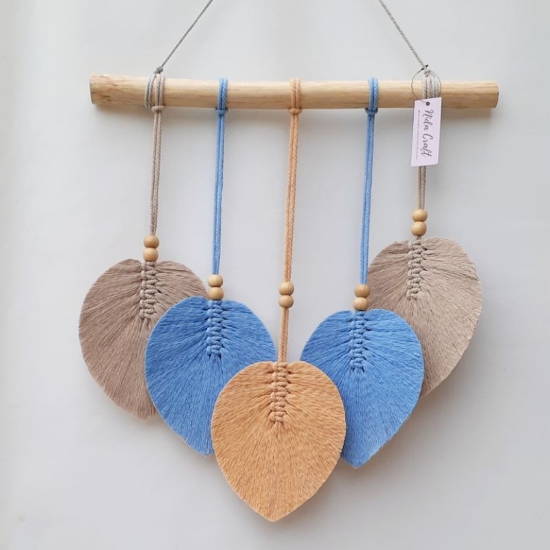 Dekorasi Dinding Macrame Daun / Hiasan Dinding Macrame Daun / Macrame Wall Hanging Daun