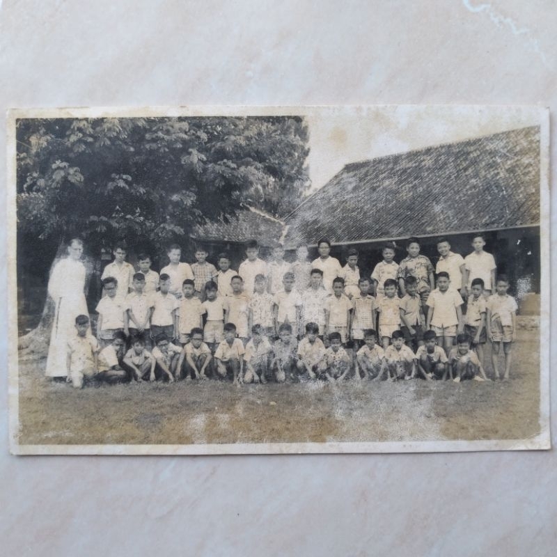Foto Kuno Lawas Jadul Murid Sekolah Kristen Tionghoa Djuni 1958 - YN577