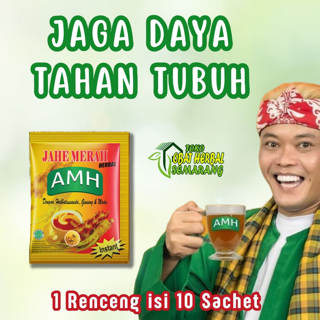 

Jahe Merah Amanah Instan AMH Sachet 20 gram Asli Original Plus Habbatusauda Madu Dan Ginseng Untuk Stamina Daya Tahan Imunitas Tubuh Mencegah Masuk Angin Perut Kembung Dan Mual