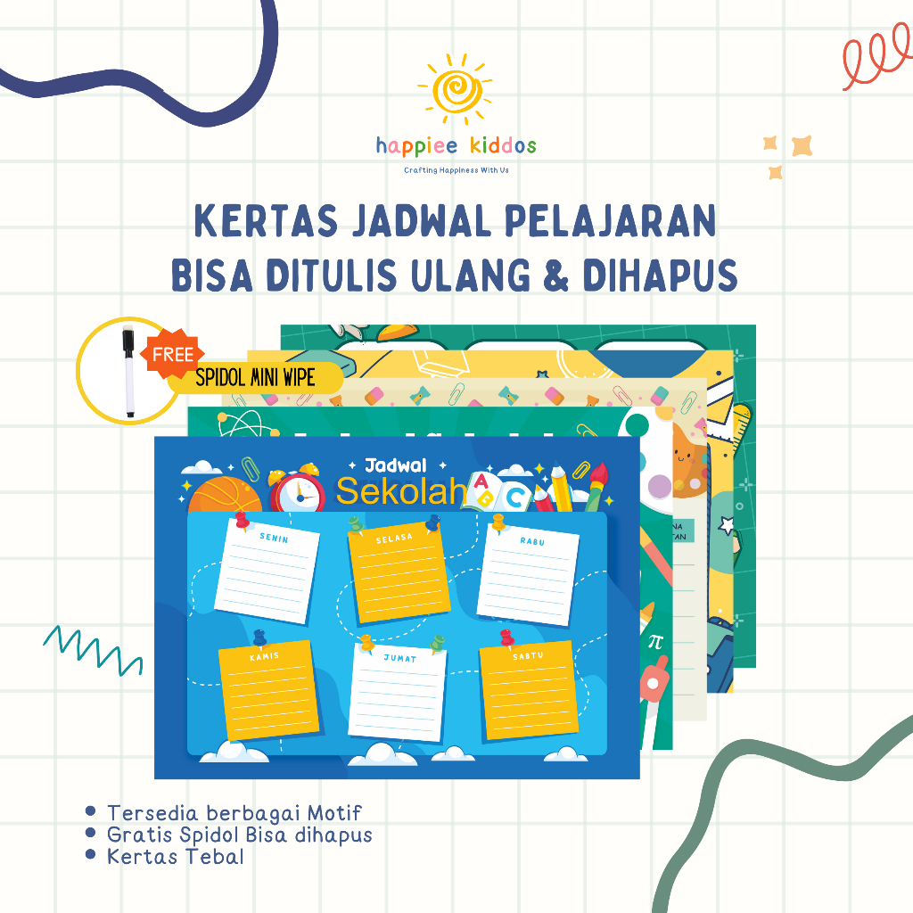 

Board Kertas Jadwal Pelajaran | Bisa dihapus & ditulis ulang | Gratis Spidol