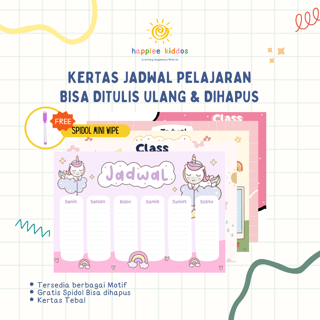 

Board Kertas Jadwal Pelajaran | Bisa dihapus & ditulis ulang | Gratis Spidol