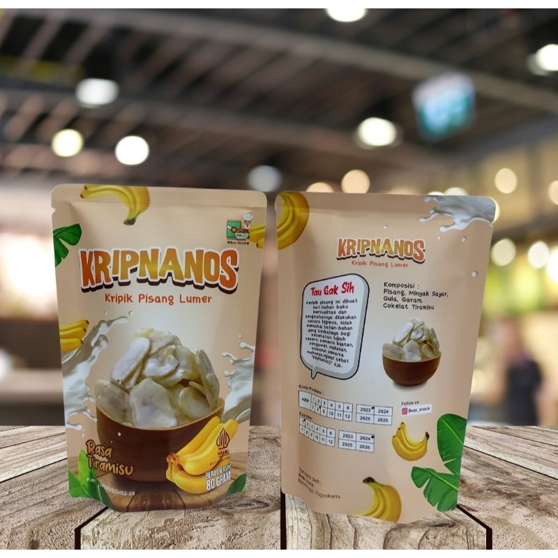 

Keripik Pisang Lumer 80gr keripik manis rasa tiramisu Kripnanos