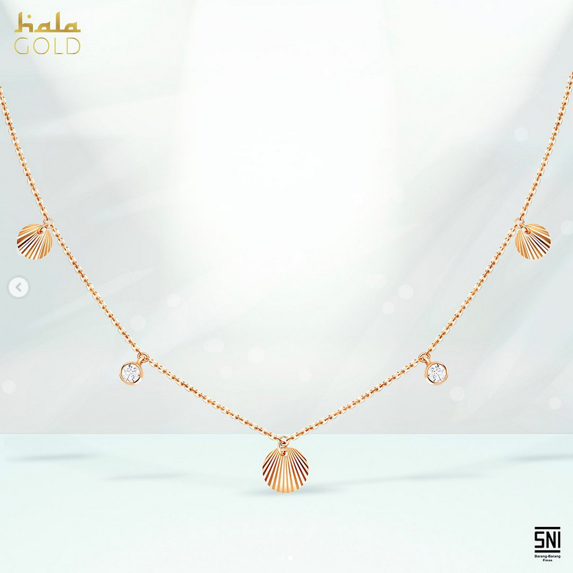 KALUNG KOYE EMAS HALA GOLD LUNA COLLECTIONS RUMBAI DANGLING GANTUNG MAINAN KOIN & MATA SOLITAIRE BEZ
