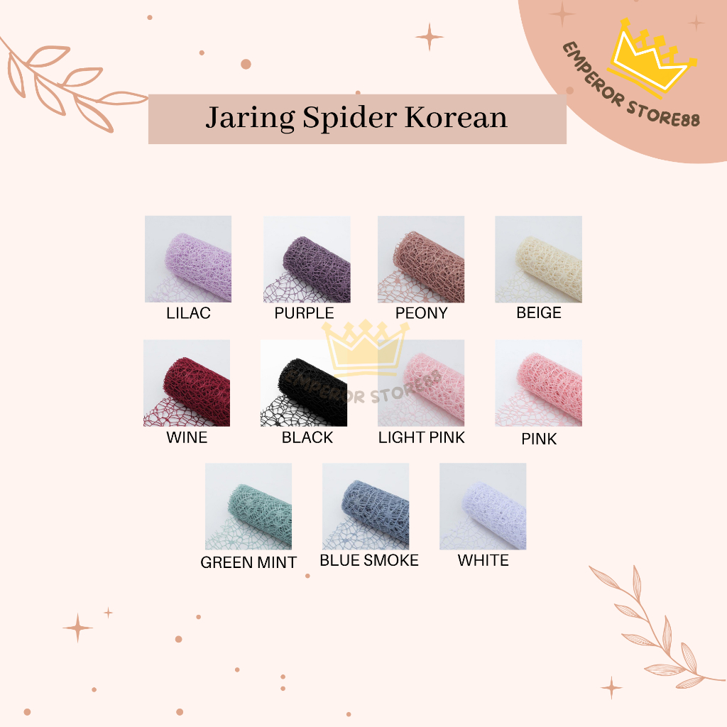 

Flower Wrapping Paper Jaring Spider Korea 50 x 50 cm Lembaran Polynet Mesh / Kertas Buket Bunga Florist
