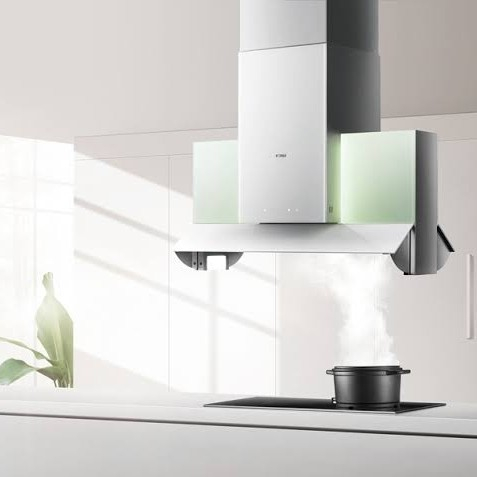 Fotile EA06C Range Hood - Tudung Hisap Dapur Island Berwarna Silver dengan Performa Tinggi