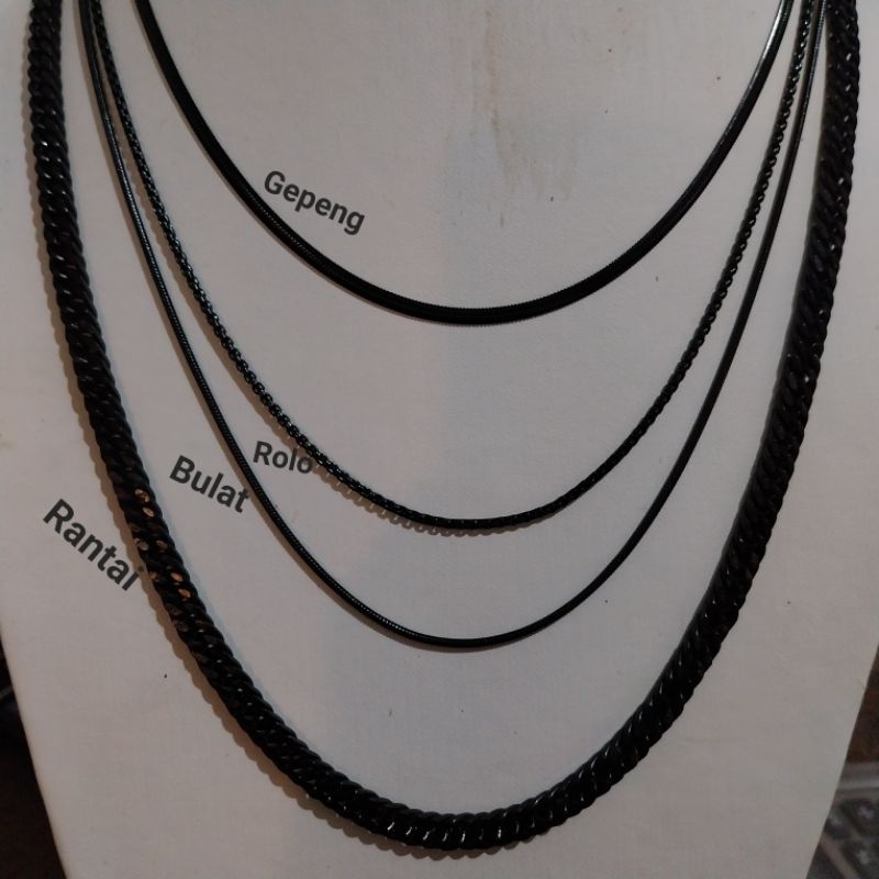 Kalung Titanium Hitam Kalung Pria dan Wanita