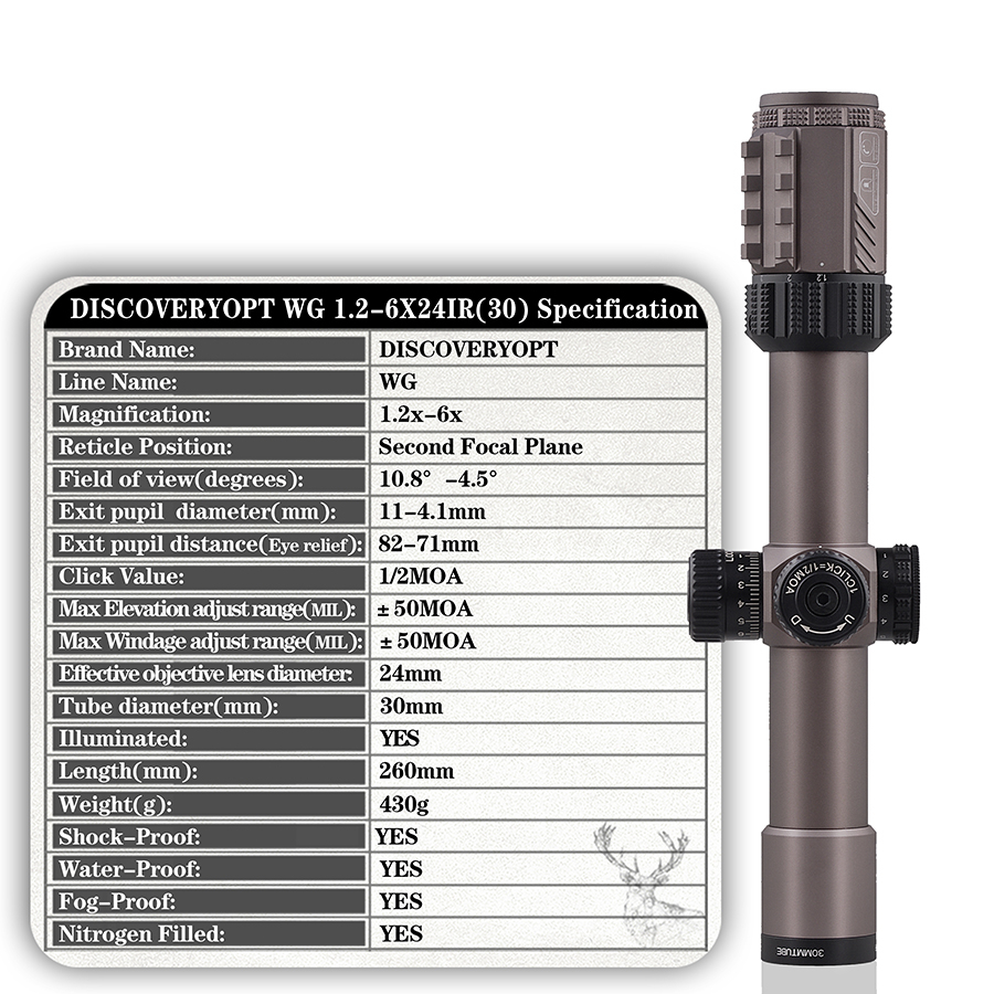 Teleskop Discovery WG 1.2-6X24 IR terbaru tube 30