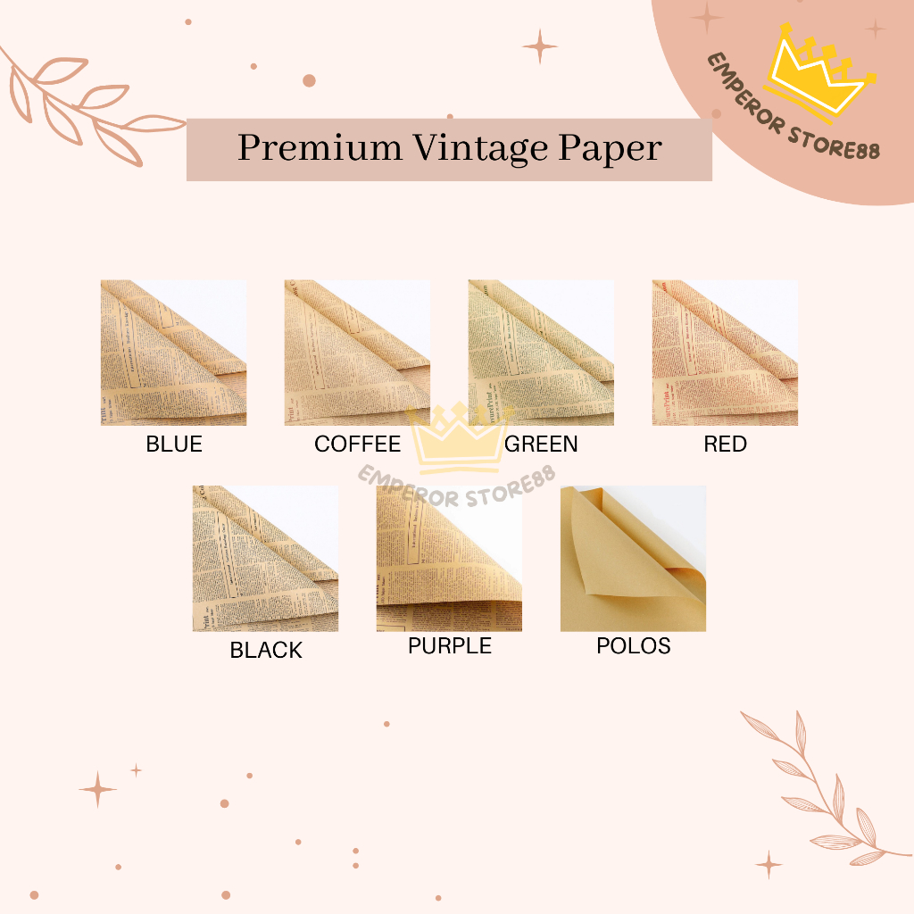

Premium Vintage Craft Paper Kertas Buket Pembungkus Bunga / Kraft Paper / Paper Bouquet Florist / Kertas Cellphane / Kertas Buket Bunga