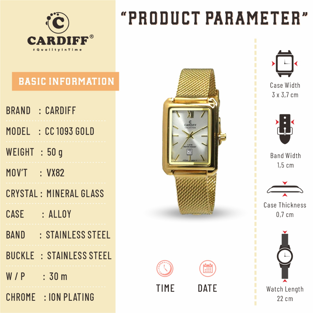 CARDIFF COLLECTION Analog 1093 VX Jam Tangan Wanita