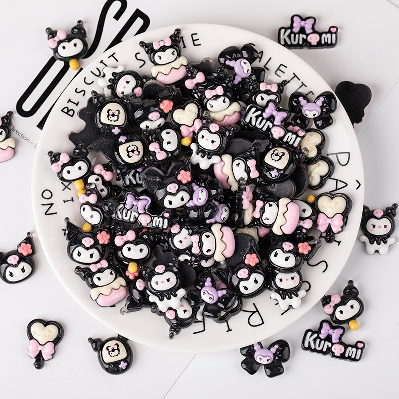 

1 Pcs Resin Clay Stiker 3D Motif Kuromi Black 3D-003
