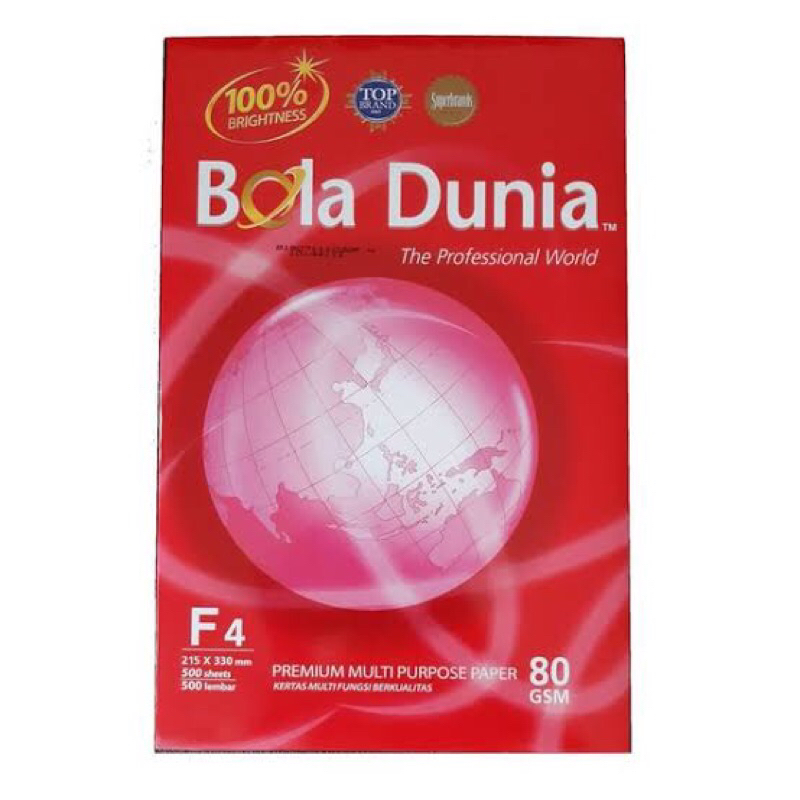 

Kertas HVS F4 Bola Dunia 80Gram