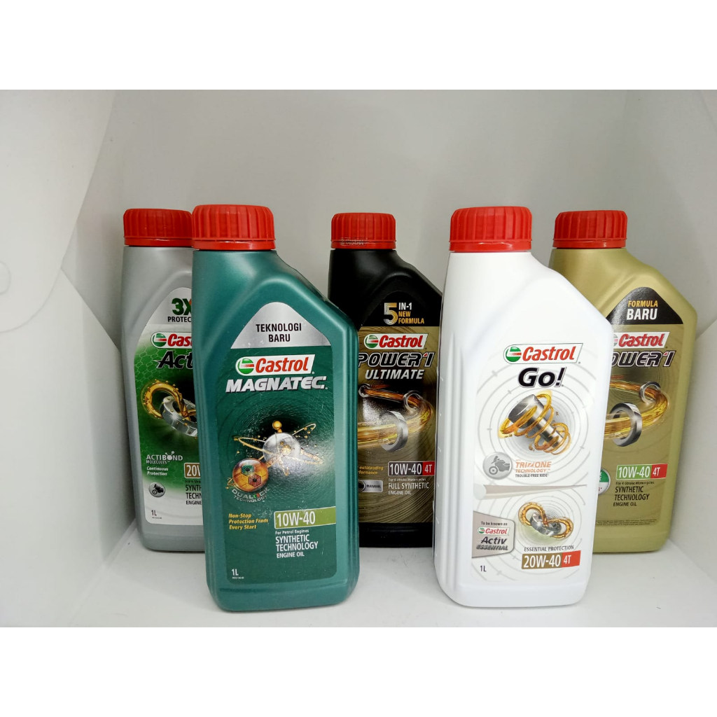 Castrol Oli Mesin Motor Non Matic & Mobil Bensin Series Varian Isi 1 Liter, Castrol Go, Active,