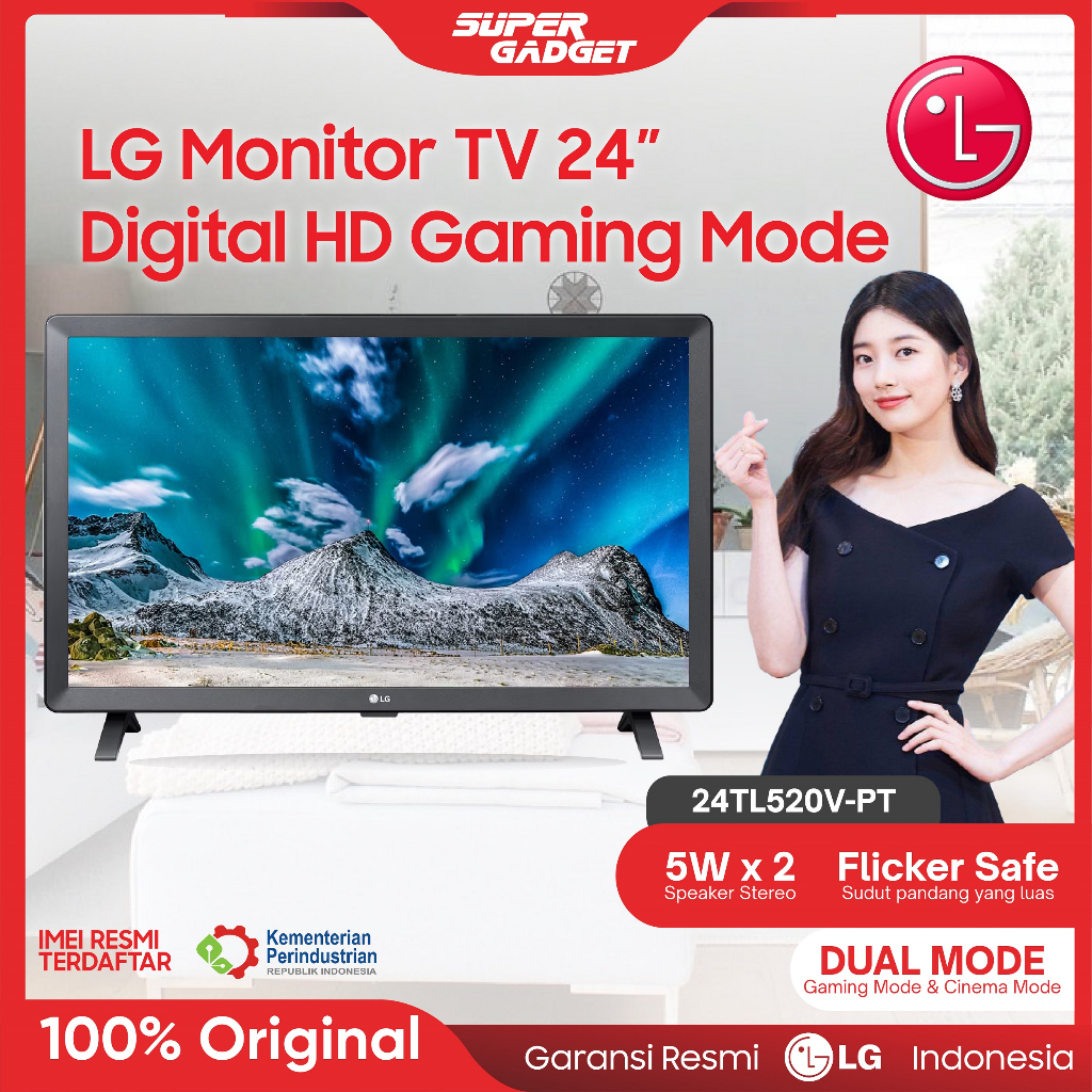 LG Monitor TV LED 24 Inch Digital HD Gaming Mode Original Garansi Resmi