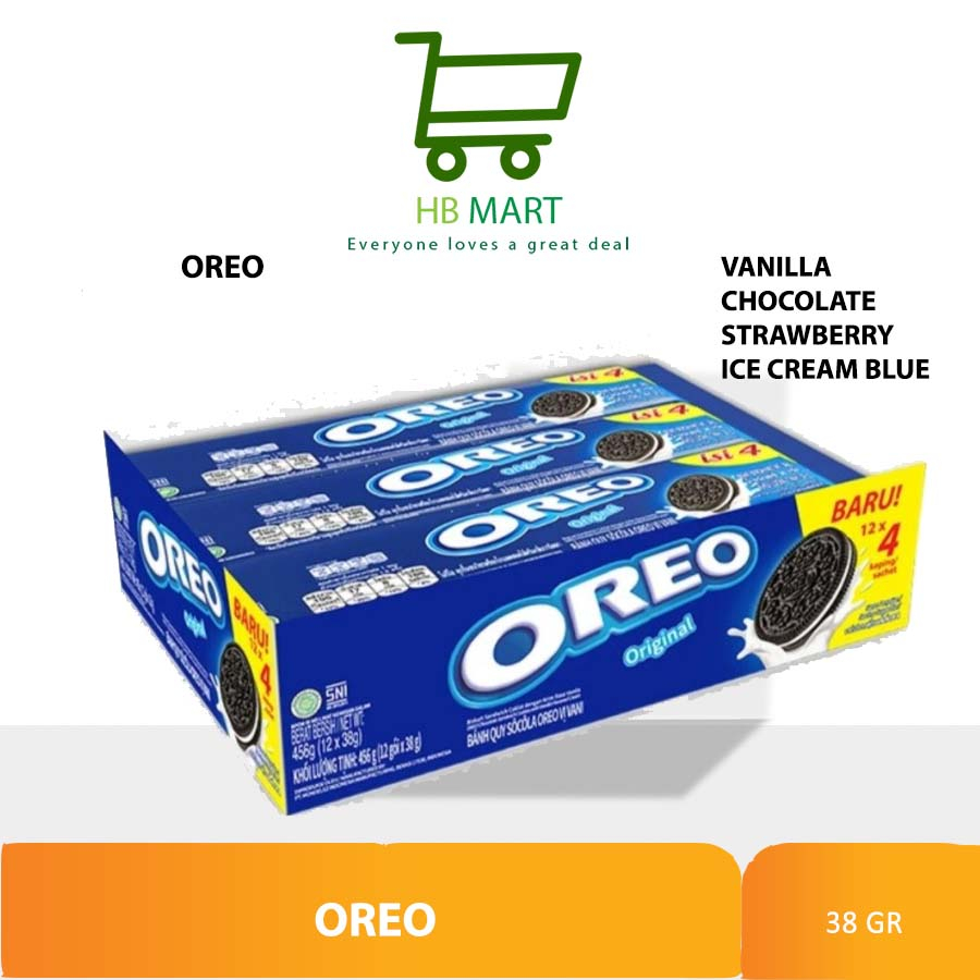 

BISKUIT OREO ORIGINAL CREME PACK 12'S X 38GR VANILLA / CHOCOLATE / STR