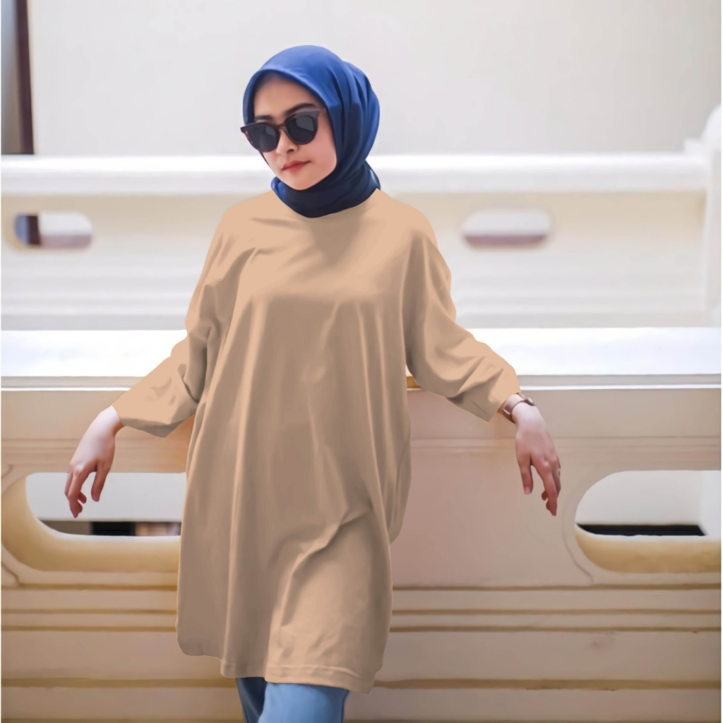 Atasan Wanita Oversize / Tshirt Oversize Wanita / Baju Hijab Friendly / Pakaian Hijab