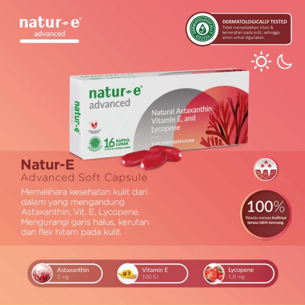 Natur-E Natur-e Advanced Soft capsule | White | Active Beauty | Suplemen Kulit NATUR E isi 16 & 32 Kapsul Pekanbaru