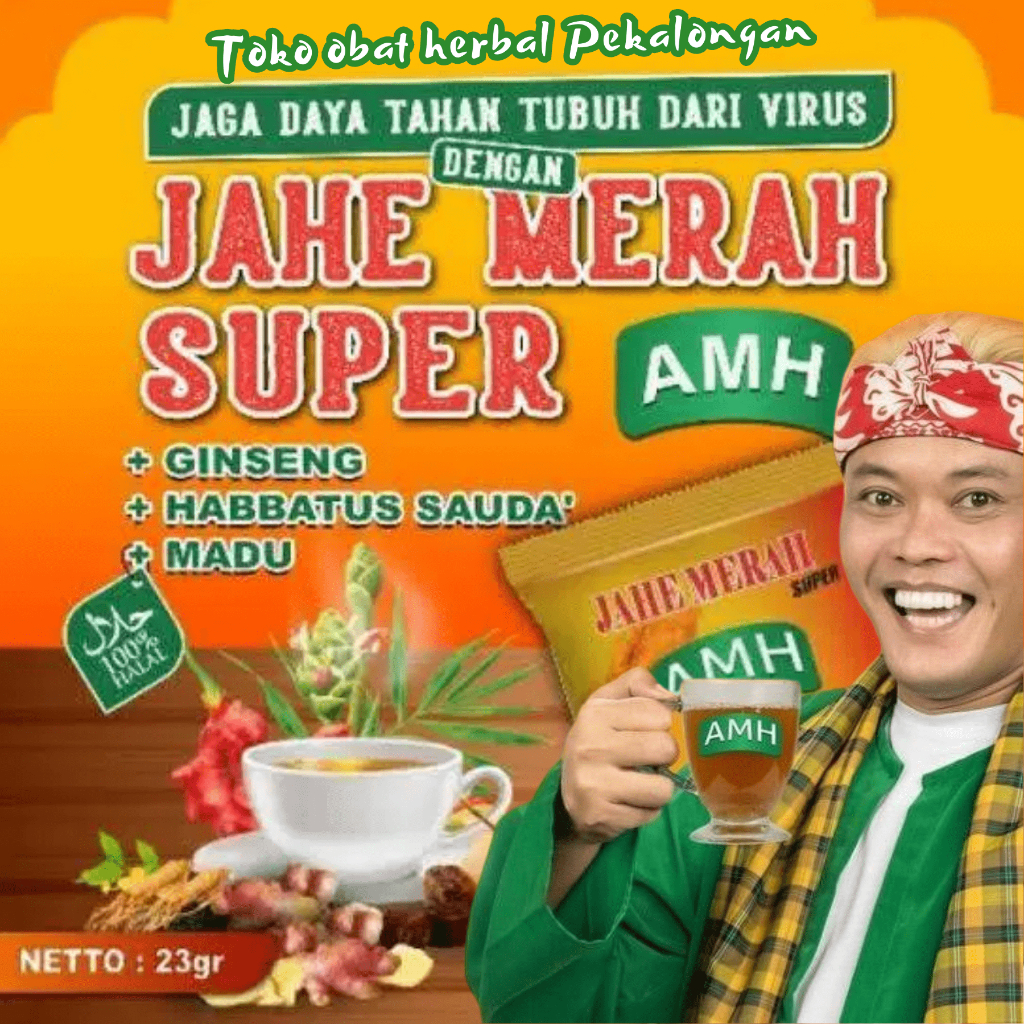 

Jahe Merah AMH Herbal Sachet 20 gram Habbatusauda Ginseng dan Madu Untuk Stamina Imunitas Daya Tahan Tubuh Praktis Tinggal Seduh Perut Mual Kembung Begah Masuk Angin