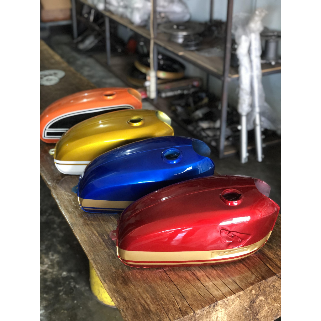 Tangki CB100 CB125 Press Kudus Finishing Cat Merah Gold Biru Tengki CB 100 Cb 125 Pres Kudus Finishi