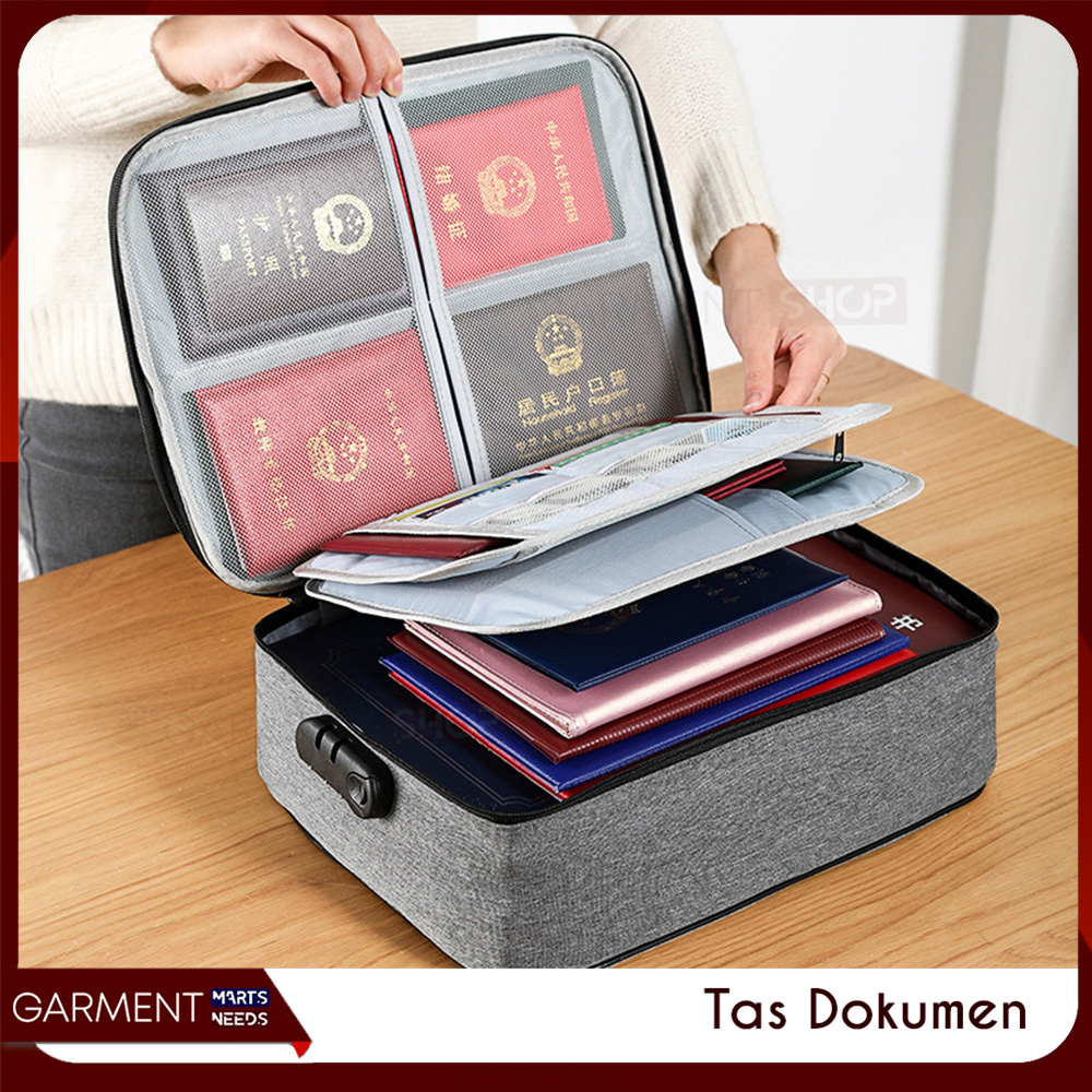 Tas Dokumen Penting Anti Air Dengan Kunci Angka Tempat Penyimpanan Passport Portable Waterproof