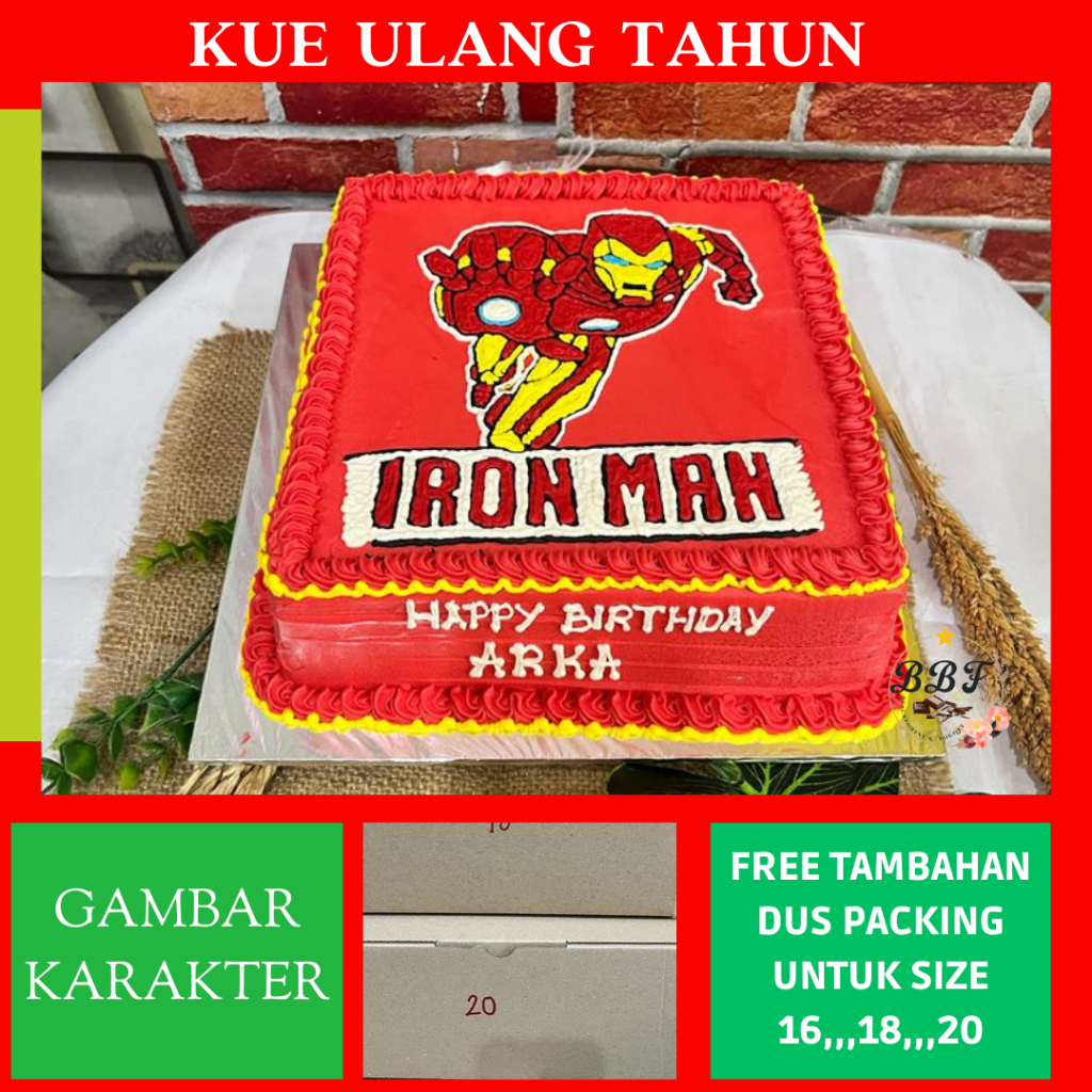 Kue Ulang tahun Tahun Karakter/ Cake Karakter / Kue Ulang Tahun /  Birthday Cake / Blackforest Kotak