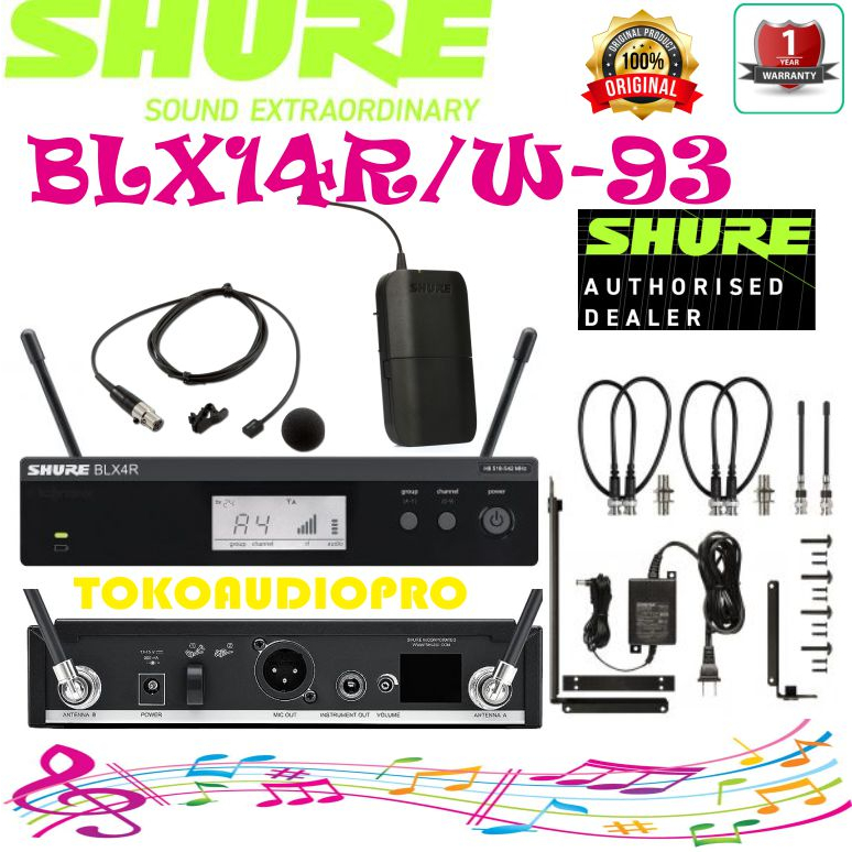 Mic Wireless Shure BLX14R/W93 Wireless Lavalier Microphone Original