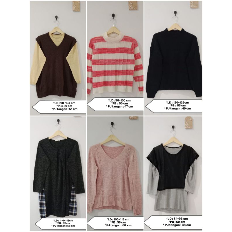 preloved sweater rajut wanita / sweater rajut crop