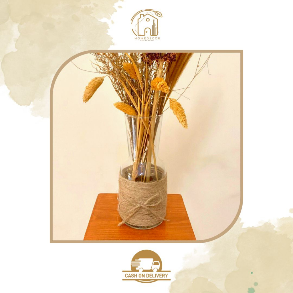 VAS BUNGA KACA FULL RAMI | GELAS KACA| GELAS UNIK| POT KACA| VAS BULAT| GELAS KOPI| BUNGA KERING| HI