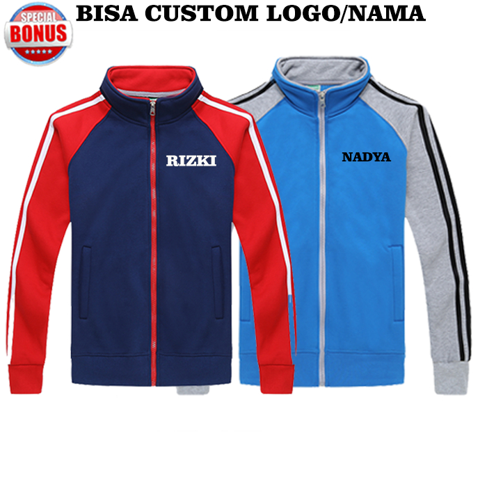 JAKET BOMBER TRACKTOP PLISIR CUSTOM NAMA OVERSIZRE M L XL 2XL 3XL 4XL 5XL 6XL