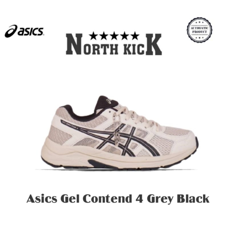 Asics Gel Contend 4 Grey Black 100% Original BNIB