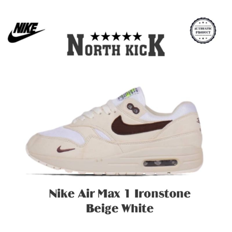 Nike Air Max 1 IronStone Beige White 100% Original BNIB