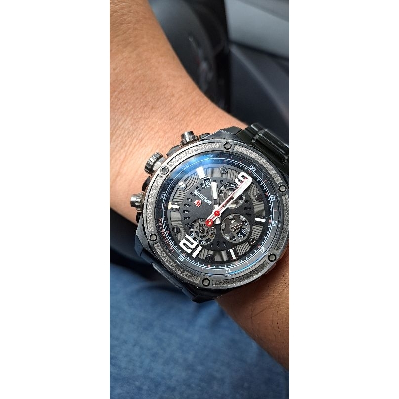 Preloved Expedition Chronograph E6732M Black/Jam Tangan Expedition Pria Hitam