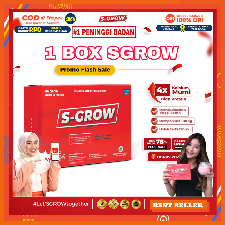 

S-GROW Susu Peninggi Badan Terbaik - 1 BOX Terbaik Untuk Remaja Dan Dewasa Susu Peninggi Badan Peninggi Badan Halal BPOM Susu Peninggi Badan Peninggi Badan Anak