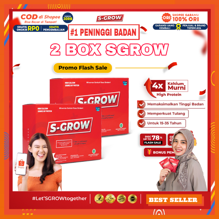 

S-GROW Peninggi Badan Terbaik - 2 BOX Terbaik Untuk Remaja Dan Dewasa Susu Peninggi Badan Peninggi Badan Halal BPOM Susu Peninggi Badan Peninggi Badan Anak