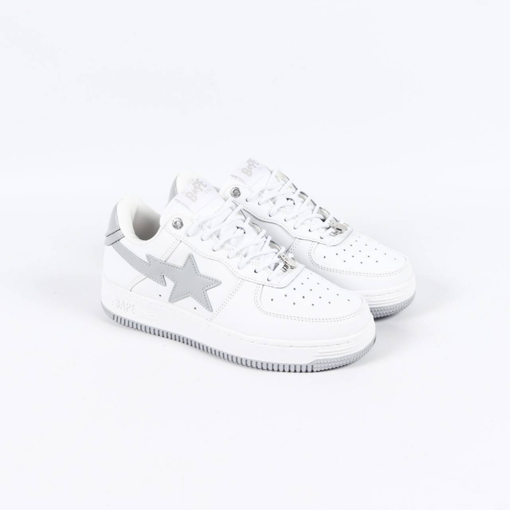 SEPATU A BATHING APE BAPE STA WHITE GREY