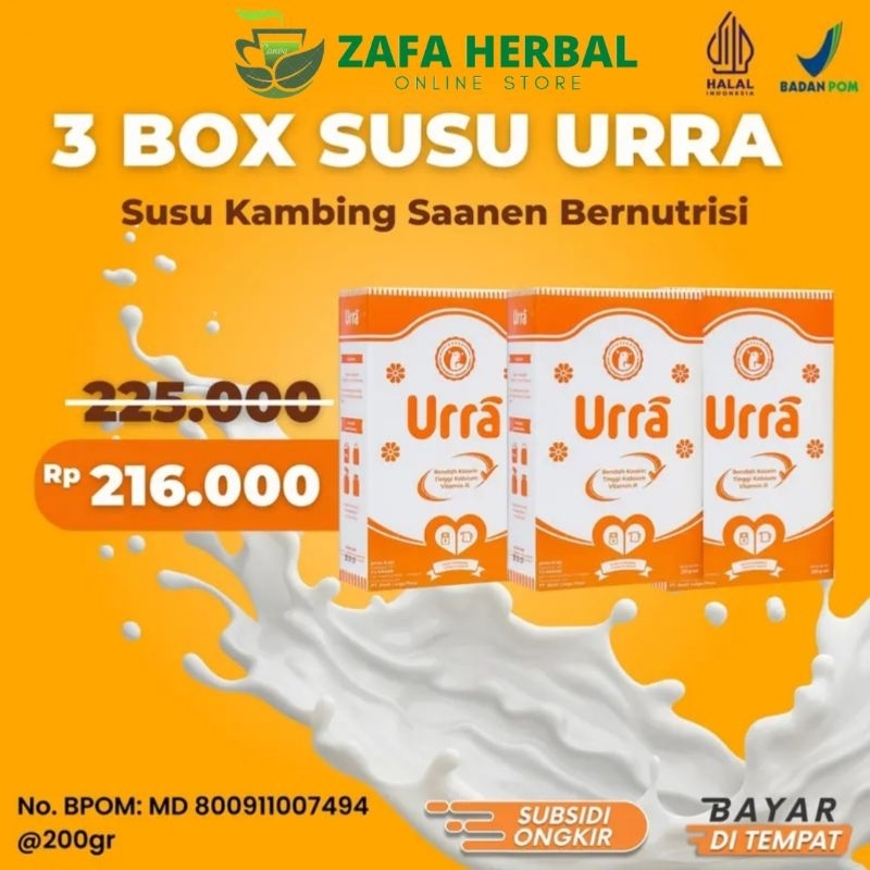 

[3 box]Susu URRA - Susu Kambing Etawa Saneen Eropa Premium Menambah Berat Badan dan Tinggi Anak isi 200 gram Bisa COD Bisa Gojek
