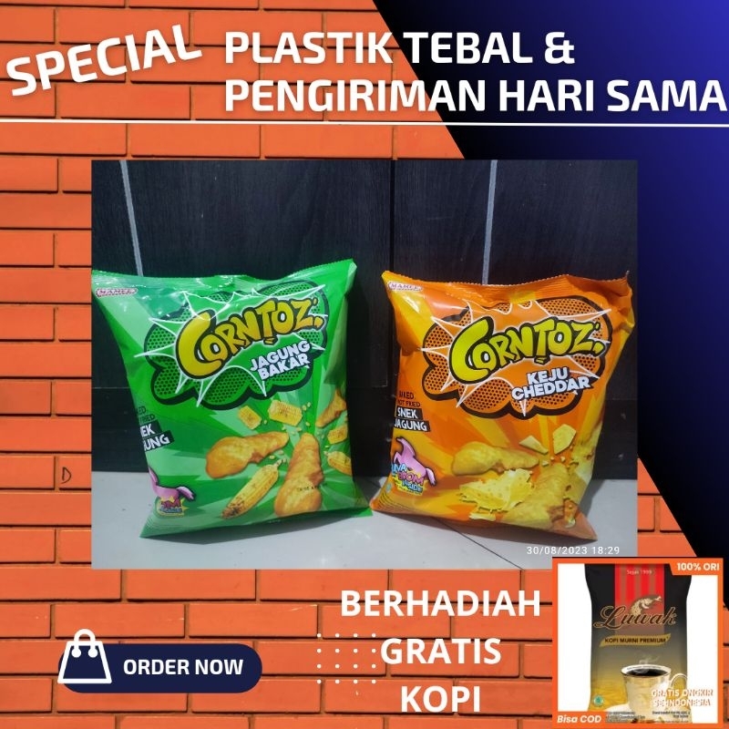 

corntoz snack jagung 75 gr gram chiki rasa jagung bakar atau keju