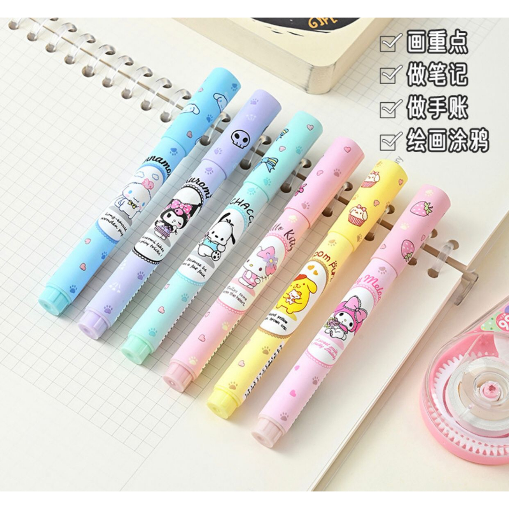 

Highlighter Stabilo 6in1 Sanrio Spidol Warna Warni Jurnal Diary