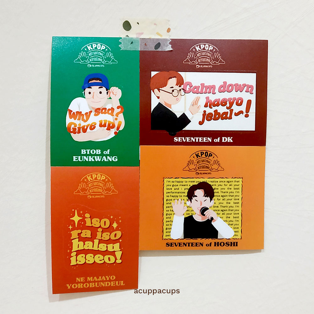 

ACUPPACUPS KPOP Motivational Sticker Pack / Stiker Die Cut