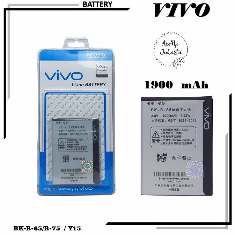 Baterai Battery BKB65 Vivo Y15 Y21 Y22 Y13 BK-B-65 BKB65 B65 Batre Batrei Batrai Vivo Original