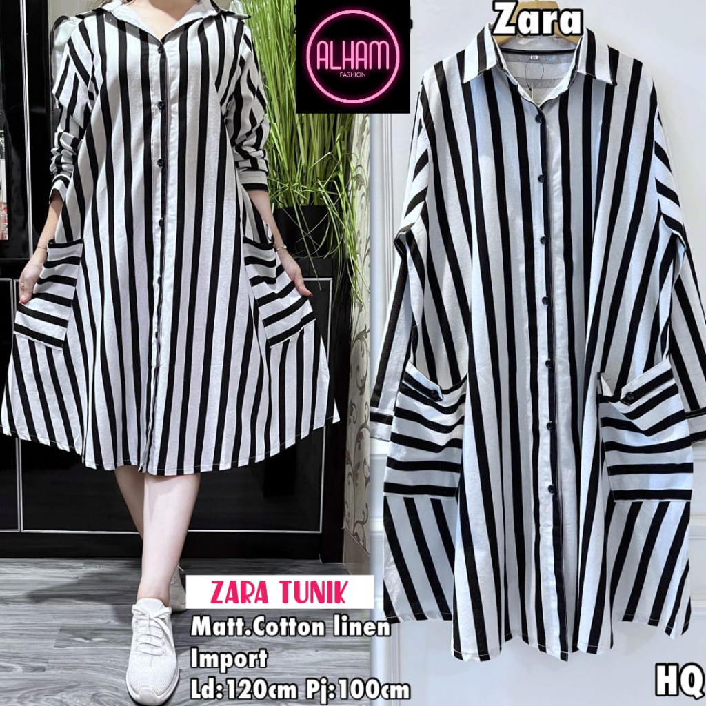 Koleksi Long Tunik Zara Atasan Wanita Putih Big Size Jumbo Ld 120 Harian Cewe Dewasa Kuliah Kerja Al