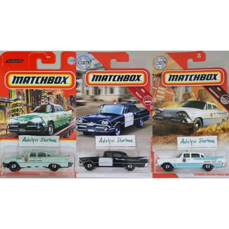 matchbox '59 dodge coronet police car mbx rescue mbx countryside county patrol national parks superi