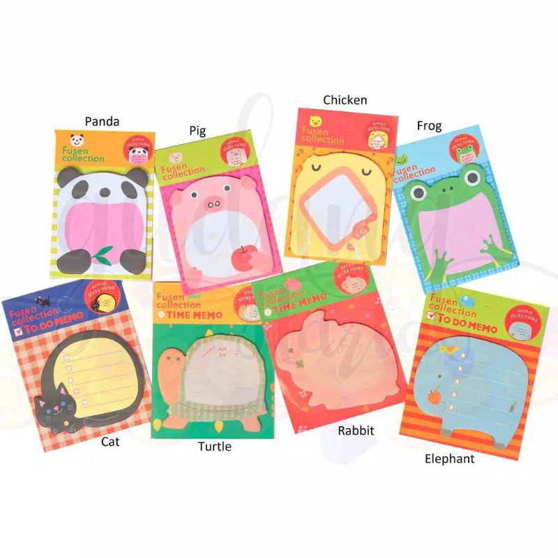 

Sticky Notes Motif Hewan Tempelan Kertas Catatan Memo Note Karakter Animal